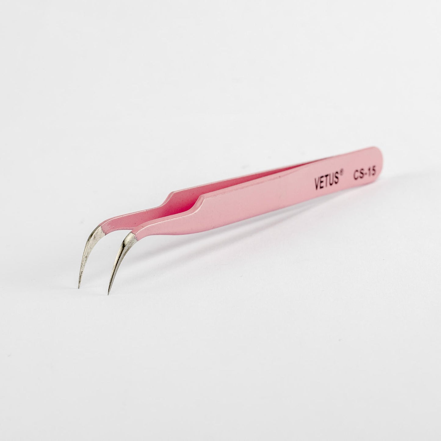 VETUS CS-15 CURVED TWEEZER - PINK STAINLESS STEEL
