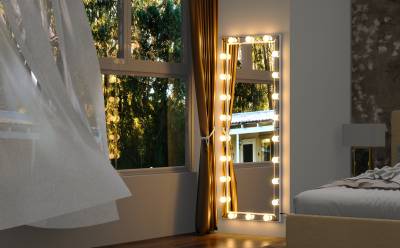 HOLLYWOOD LUXE GLAM EDGE MIRROR