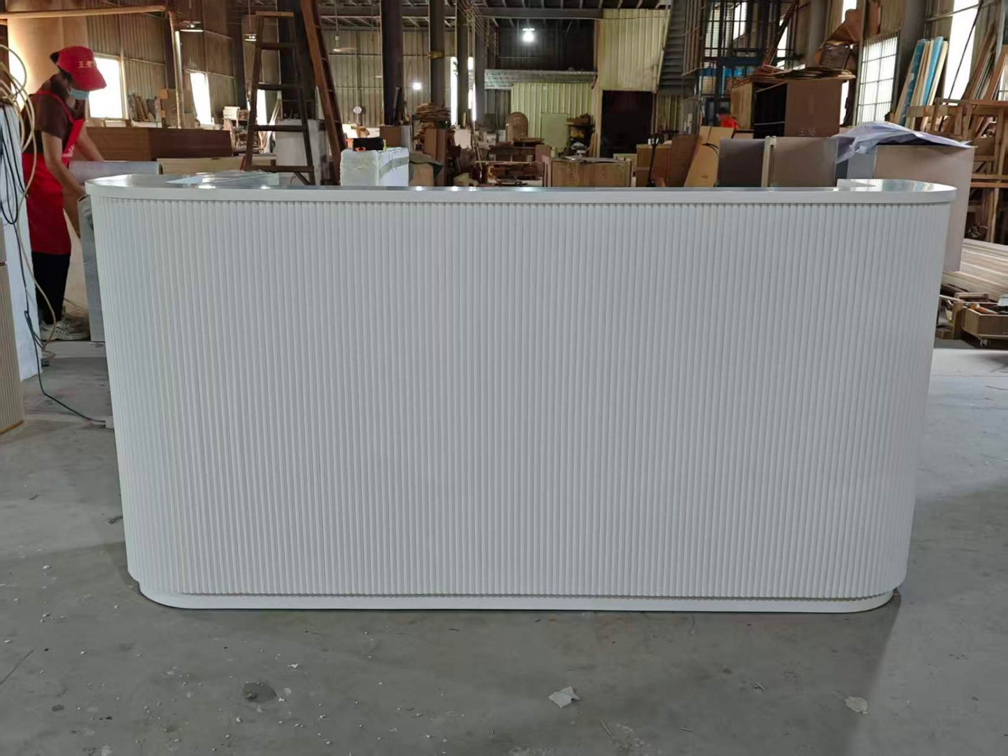 ROKK AURA CURVE RECEPTION DESK - WHITE