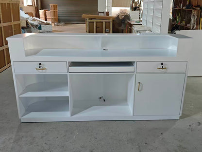 ROKK AURA CURVE RECEPTION DESK - WHITE