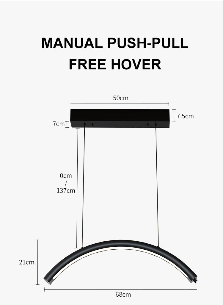 ROKK LUNAR ARC - Suspended Moon Ceiling Light