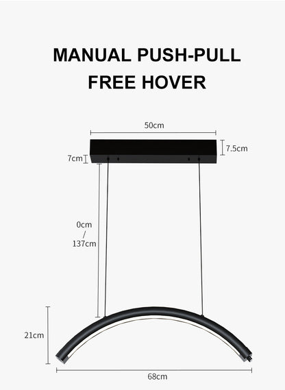 ROKK LUNAR ARC - Suspended Moon Ceiling Light