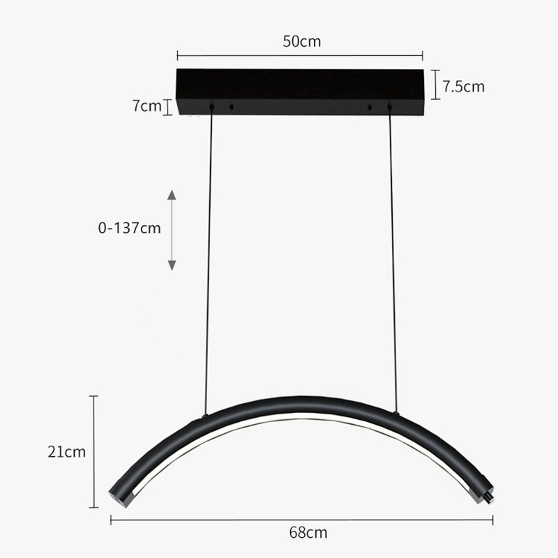 ROKK LUNAR ARC - Suspended Moon Ceiling Light