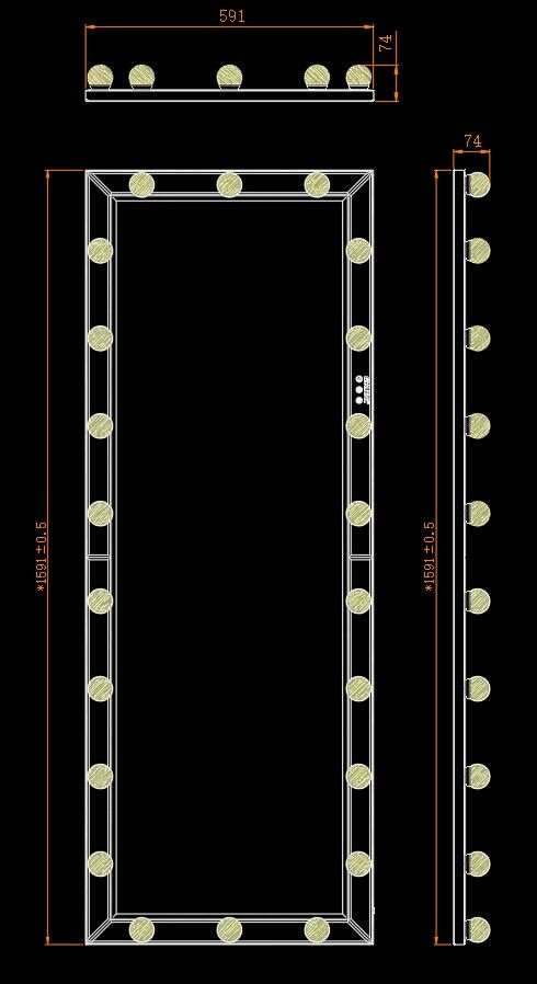 HOLLYWOOD LUXE GLAM EDGE MIRROR