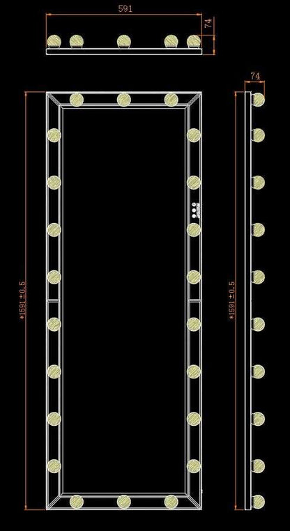 HOLLYWOOD LUXE GLAM EDGE MIRROR